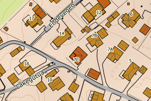 Kartbilde fra WMS-tjeneste av avviket