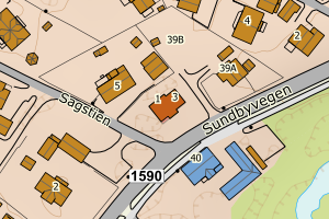 Kartbilde fra WMS-tjeneste av avviket