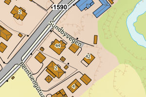 Kartbilde fra WMS-tjeneste av avviket