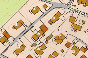 Kartbilde fra WMS-tjeneste av avviket