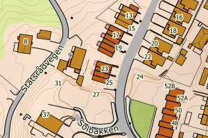Kartbilde fra WMS-tjeneste av avviket