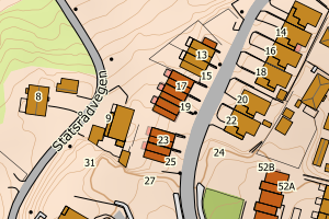 Kartbilde fra WMS-tjeneste av avviket