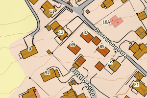 Kartbilde fra WMS-tjeneste av avviket