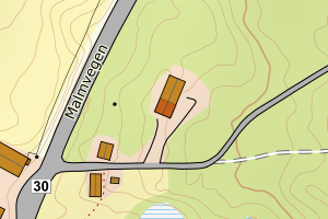 Kartbilde fra WMS-tjeneste av avviket