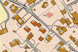 Kartbilde fra WMS-tjeneste av avviket