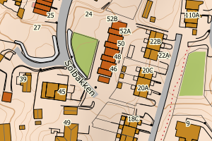 Kartbilde fra WMS-tjeneste av avviket