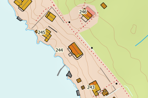 Kartbilde fra WMS-tjeneste av avviket