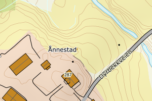 Kartbilde fra WMS-tjeneste av avviket