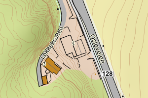 Kartbilde fra WMS-tjeneste av avviket