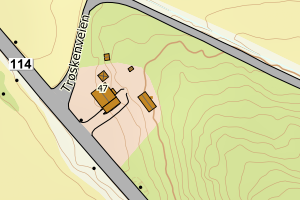 Kartbilde fra WMS-tjeneste av avviket