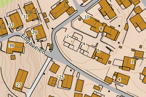 Kartbilde fra WMS-tjeneste av avviket