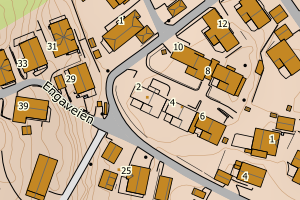 Kartbilde fra WMS-tjeneste av avviket