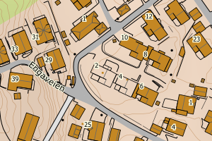 Kartbilde fra WMS-tjeneste av avviket