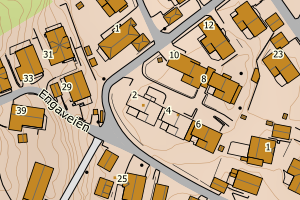 Kartbilde fra WMS-tjeneste av avviket