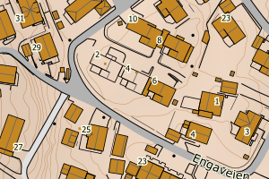 Kartbilde fra WMS-tjeneste av avviket