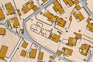 Kartbilde fra WMS-tjeneste av avviket