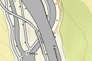 Kartbilde fra WMS-tjeneste av avviket
