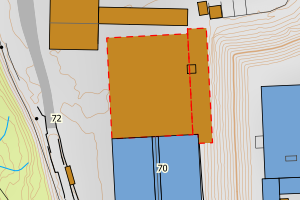 Kartbilde fra WMS-tjeneste av avviket