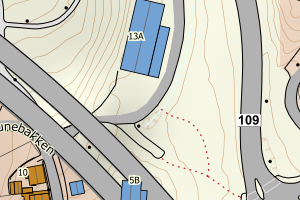 Kartbilde fra WMS-tjeneste av avviket