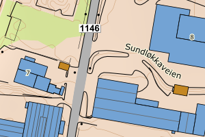 Kartbilde fra WMS-tjeneste av avviket