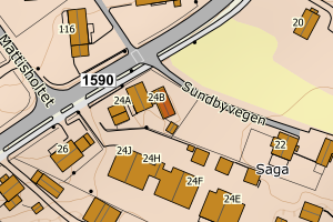 Kartbilde fra WMS-tjeneste av avviket
