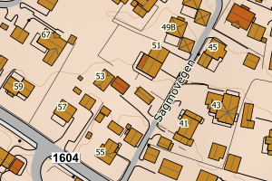 Kartbilde fra WMS-tjeneste av avviket