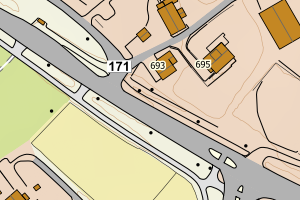 Kartbilde fra WMS-tjeneste av avviket