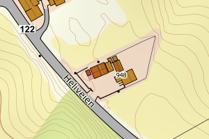 Kartbilde fra WMS-tjeneste av avviket