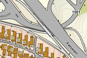 Kartbilde fra WMS-tjeneste av avviket