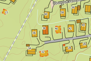 Kartbilde fra WMS-tjeneste av avviket