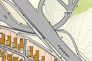 Kartbilde fra WMS-tjeneste av avviket