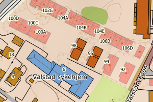 Kartbilde fra WMS-tjeneste av avviket
