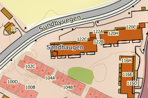 Kartbilde fra WMS-tjeneste av avviket