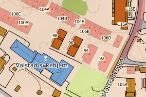 Kartbilde fra WMS-tjeneste av avviket