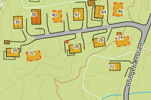 Kartbilde fra WMS-tjeneste av avviket