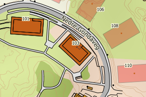 Kartbilde fra WMS-tjeneste av avviket