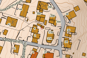 Kartbilde fra WMS-tjeneste av avviket