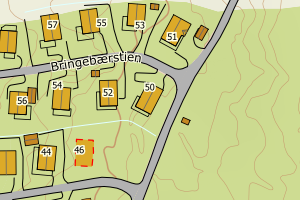 Kartbilde fra WMS-tjeneste av avviket