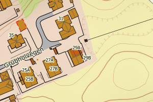 Kartbilde fra WMS-tjeneste av avviket