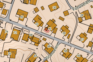 Kartbilde fra WMS-tjeneste av avviket