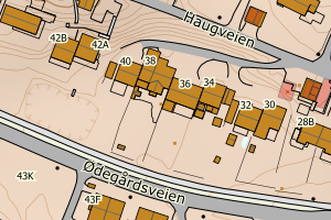Kartbilde fra WMS-tjeneste av avviket