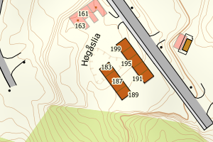 Kartbilde fra WMS-tjeneste av avviket