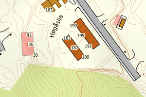 Kartbilde fra WMS-tjeneste av avviket