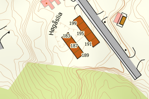 Kartbilde fra WMS-tjeneste av avviket