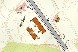 Kartbilde fra WMS-tjeneste av avviket