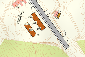 Kartbilde fra WMS-tjeneste av avviket