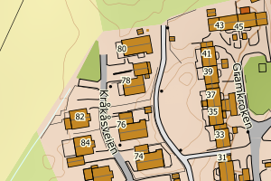 Kartbilde fra WMS-tjeneste av avviket