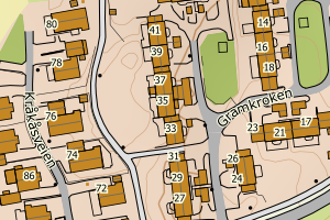 Kartbilde fra WMS-tjeneste av avviket