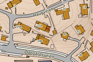 Kartbilde fra WMS-tjeneste av avviket