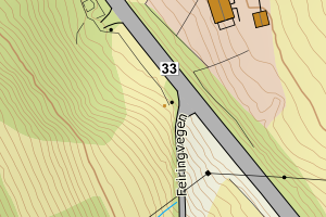 Kartbilde fra WMS-tjeneste av avviket